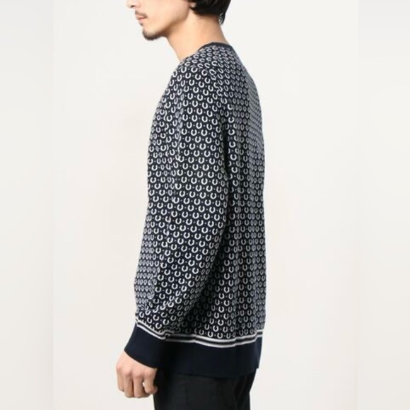 🐑 Brooks Brothers Red Fleece Horseshoe Jacquard Crewneck Sweater Size XL - Picture 3 of 14